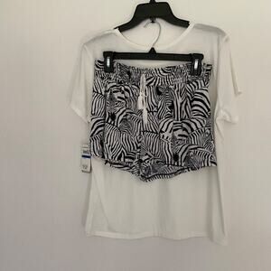 Flora Nikrooz Lola Zebra Shorty Pajama  2 pc PJ set SetNWT